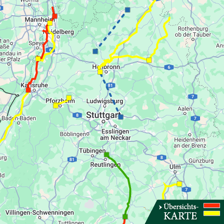 Übersichtskarte Netzausbauplan der Übertragungsnetzbetreiber